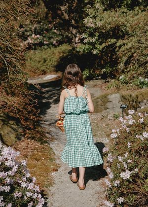 Kids Petits Vilains Colette Prairie Skirt - Green Gingham Kids Petits Vilains Colette Prairie Skirt - Green Gingham
