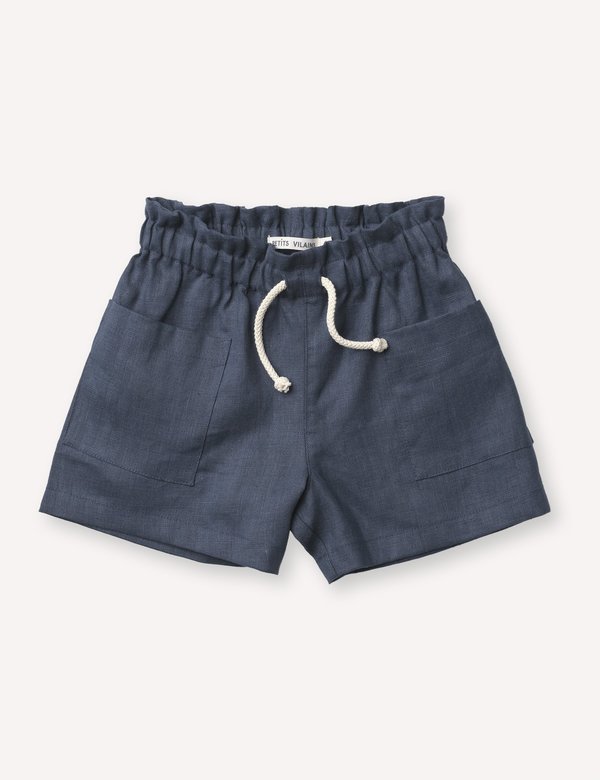 Kids Petits Vilains Gigi Paperbag Short - Navy Kids Petits Vilains Gigi Paperbag Short - Navy