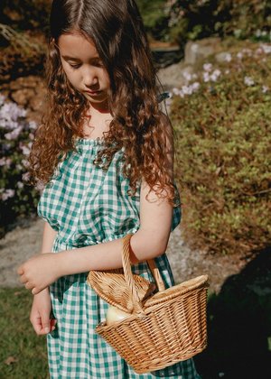 Kids Petits Vilains Monique Bubble Top - Green Gingham Kids Petits Vilains Monique Bubble Top - Green Gingham