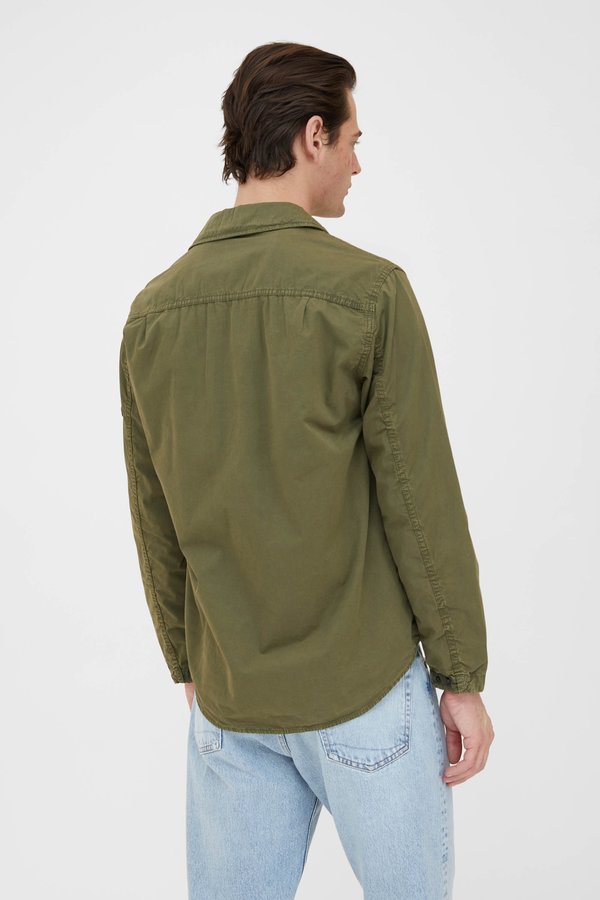 Stone Island Brushed Cotton Canvas 2 Pocket Overshirt - Olive Stone Island Brushed Cotton Canvas 2 Pocket Overshirt - Olive