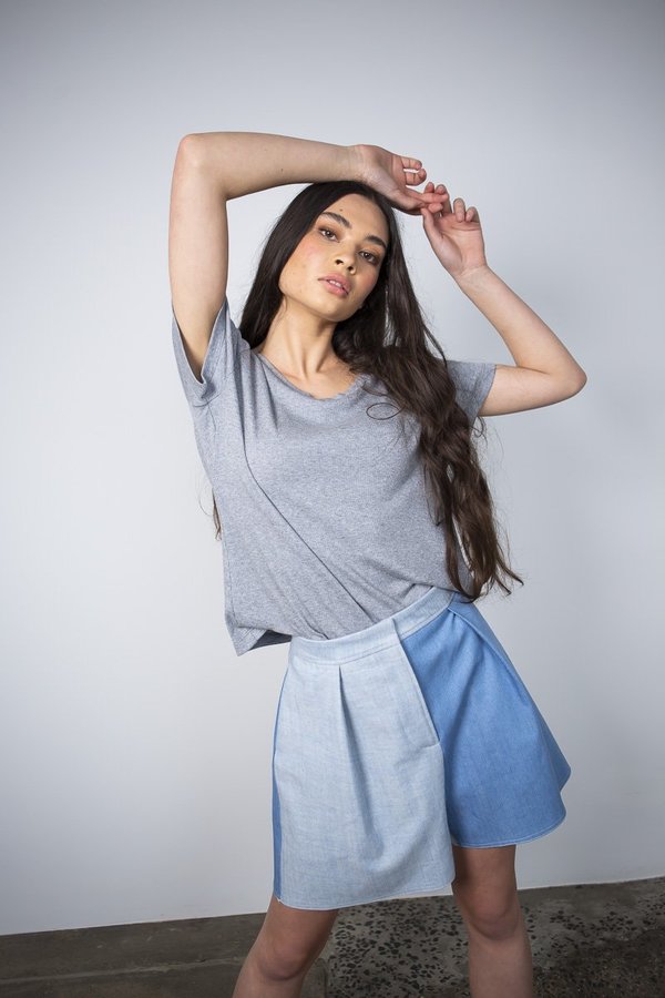Lois Hazel Rib Tee - Coast Lois Hazel Rib Tee - Coast