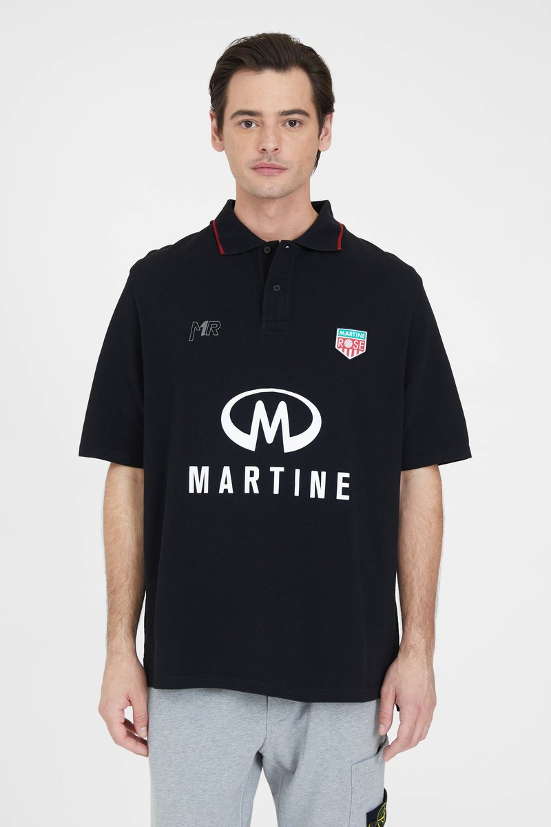 Martine Rose Logo Polo Shirt - Black | Garmentory