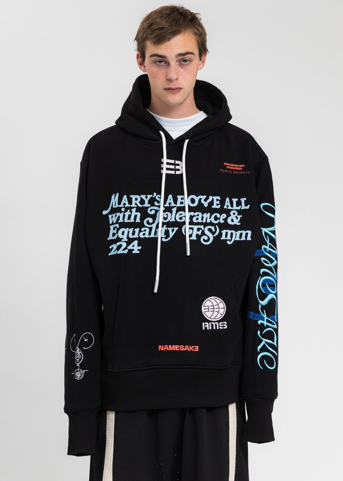 NAMESAKE Sava Oversized Drawcord Hoodie - Black | Garmentory