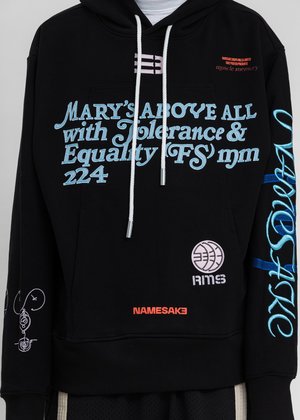 NAMESAKE Sava Oversized Drawcord Hoodie - Black | Garmentory