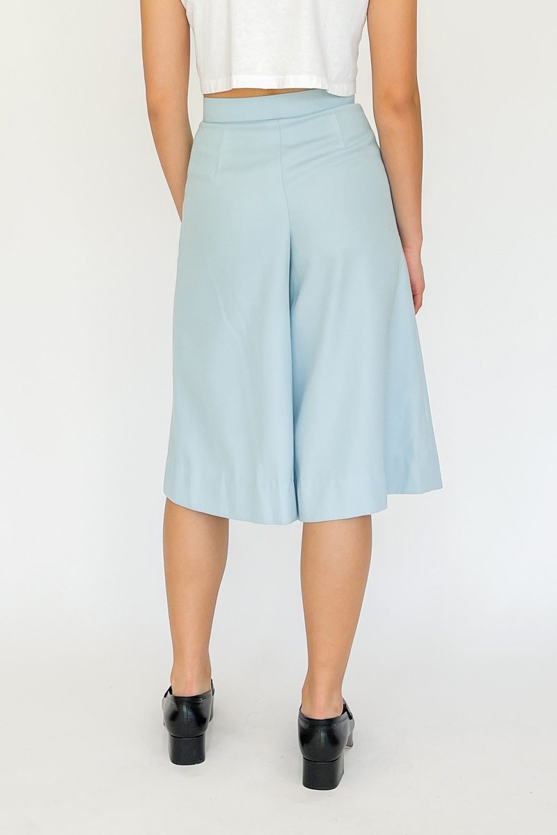 Vintage High Rise Culottes pants - Baby Blue