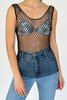 Vintage Beaded Mesh Net Tank - black - Thumbnail 1