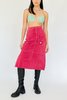 Vintage Suede Crochet Skirt - Cerise - Thumbnail 1