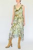 Vintage Collage Print Silk Layered Dress - Thumbnail 1