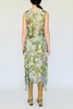 Vintage Collage Print Silk Layered Dress - Thumbnail 3