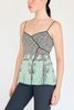 Vintage Flower Print Silk Wrap Tank - Thumbnail 3