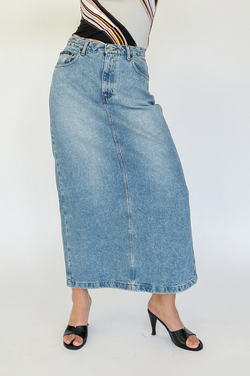 Vintage High Rise Denim Skirt