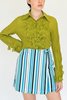 Vintage Chandelier Pleated Blouse - Lime - Thumbnail 1