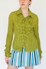Vintage Chandelier Pleated Blouse - Lime - Thumbnail 3