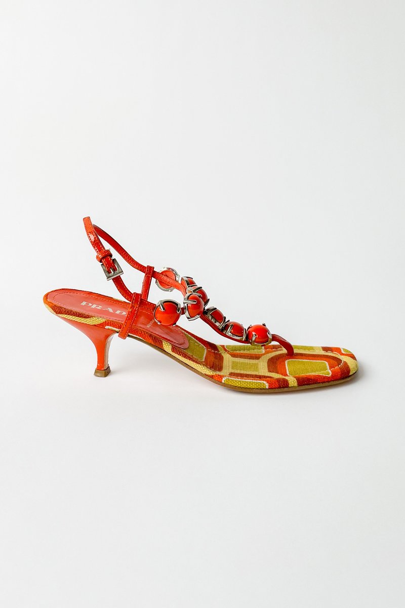 Vintage Prada Beaded Thong Sandals