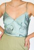 Vintage Satin Silk Beaded Cami - Sea Glass - Thumbnail 2