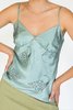 Vintage Satin Silk Beaded Cami - Sea Glass - Thumbnail 3