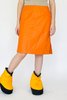 Vintage High Rise Leather Skirt - Tangerine - Thumbnail 2