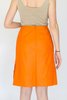 Vintage High Rise Leather Skirt - Tangerine - Thumbnail 4