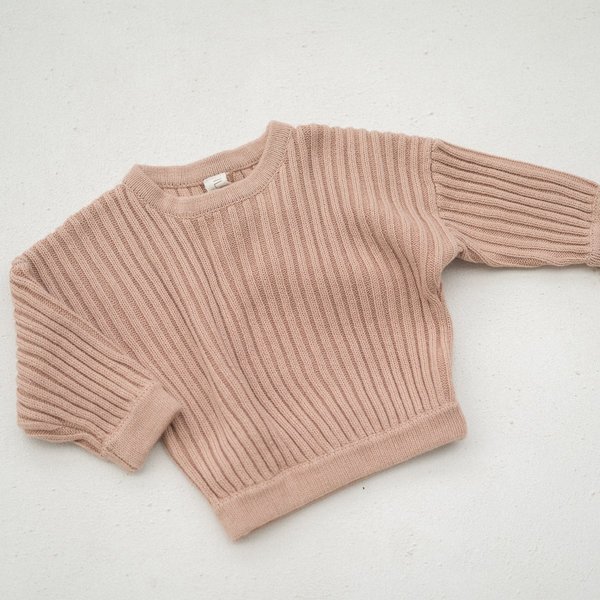 Kids Illoura the Label Essential Rib Knit Pullover - Strawberry Kids Illoura the Label Essential Rib Knit Pullover - Strawberry