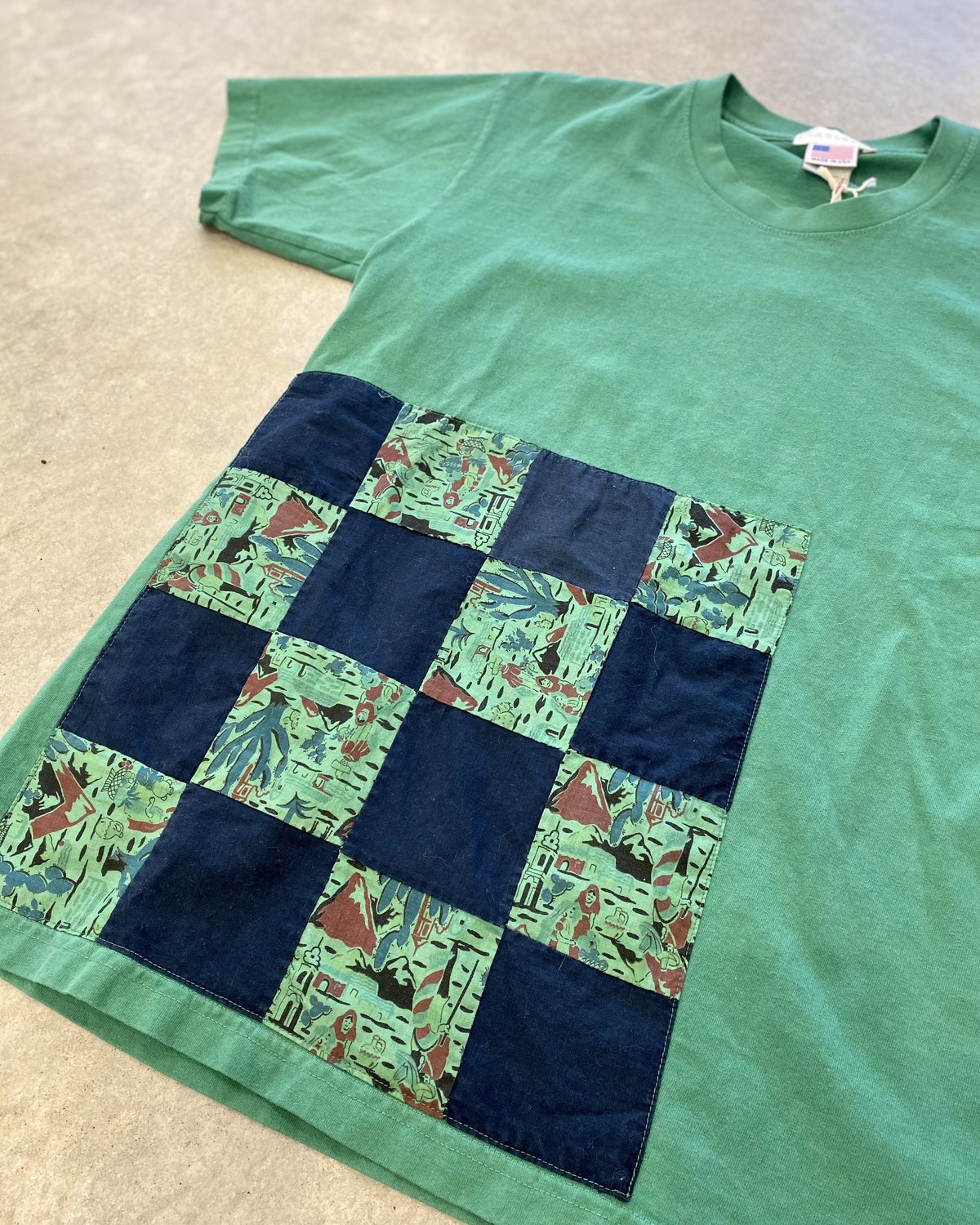Patchwork Tee Green