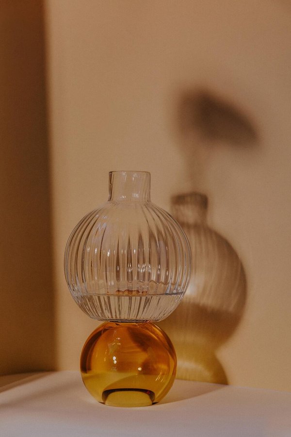 Natalia Criado Crystal Flower Vase - amber Natalia Criado Crystal Flower Vase - amber