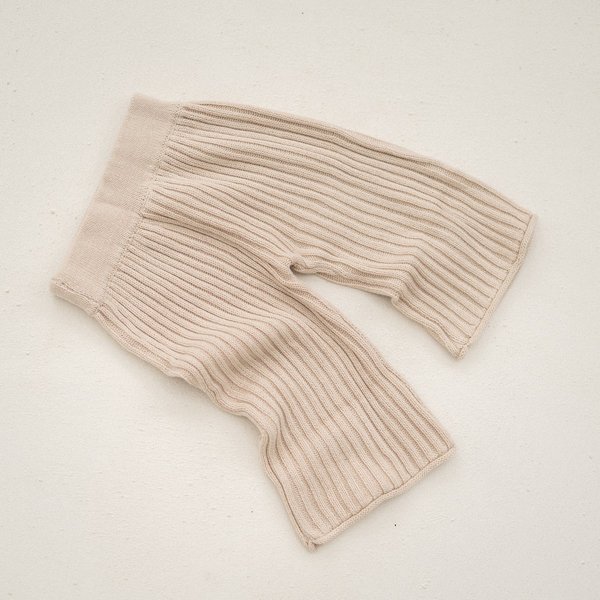 kids unisex Illoura the Label Essential Rib Knit Pant - Biscuit kids unisex Illoura the Label Essential Rib Knit Pant - Biscuit
