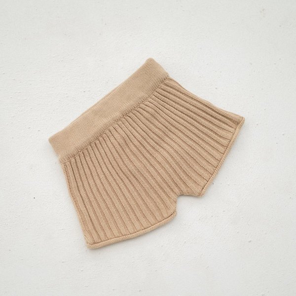 kids unisex Illoura the Label Essential Rib Knit Shorts - Caramel kids unisex Illoura the Label Essential Rib Knit Shorts - Caramel