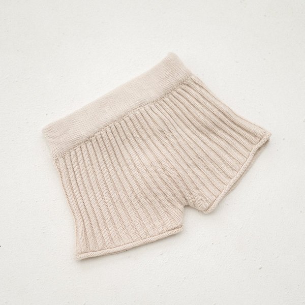 Kids Illoura the Label Essential Rib Knit Shorts - Biscuit Kids Illoura the Label Essential Rib Knit Shorts - Biscuit