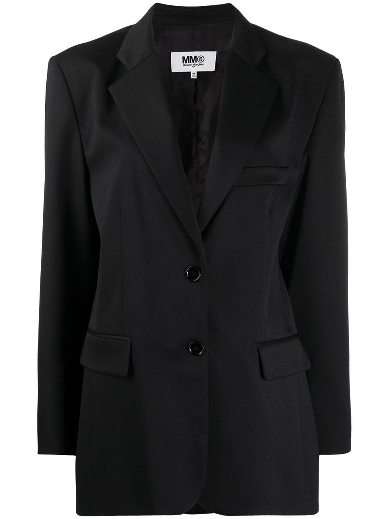 アウターその他 MM6 MAISON MARGIELA Woman Blazer Black S52BN0138S47848 900 MM6 Maison Margiela Slit Sleeve Blazer With Peek Through