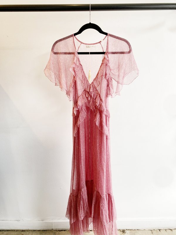 doen pink silk dress [Pre - Loved] Preservation Vintage Doen Nola Maxi Dress