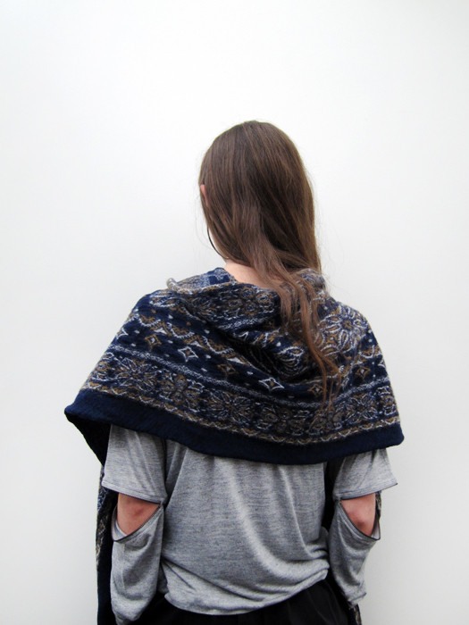 Unisex Kapital Big Mama Bandana Scarf, Navy Unisex Kapital Big Mama Bandana Scarf, Navy