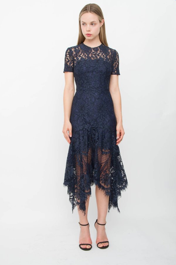 blue floral ruched midi dress Halo Shift Dress main image 1