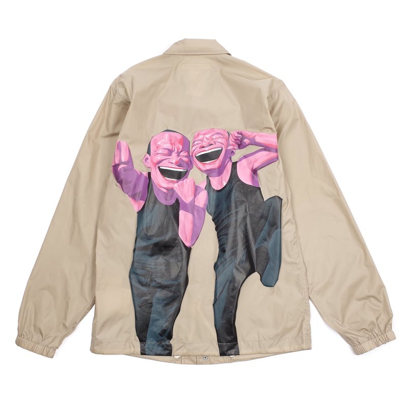 Comme Des Garcons Yue Minjun Printed Coach Jacket Beige Garmentory