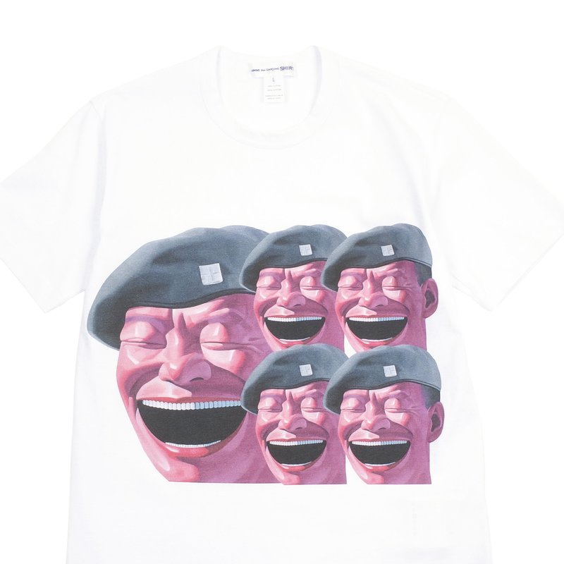 Comme Des Garcons Yue Minjun Short Sleeve T-shirt - White/Print E