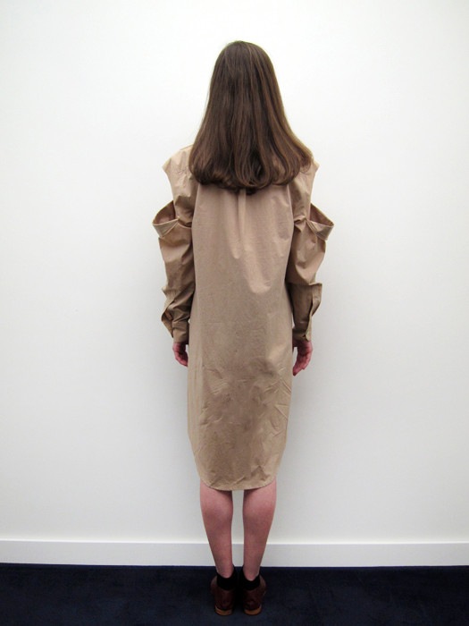Nancy Stella Soto Button Up Shirtdress with Cut Sleeves, Bare Nancy Stella Soto Button Up Shirtdress with Cut Sleeves, Bare