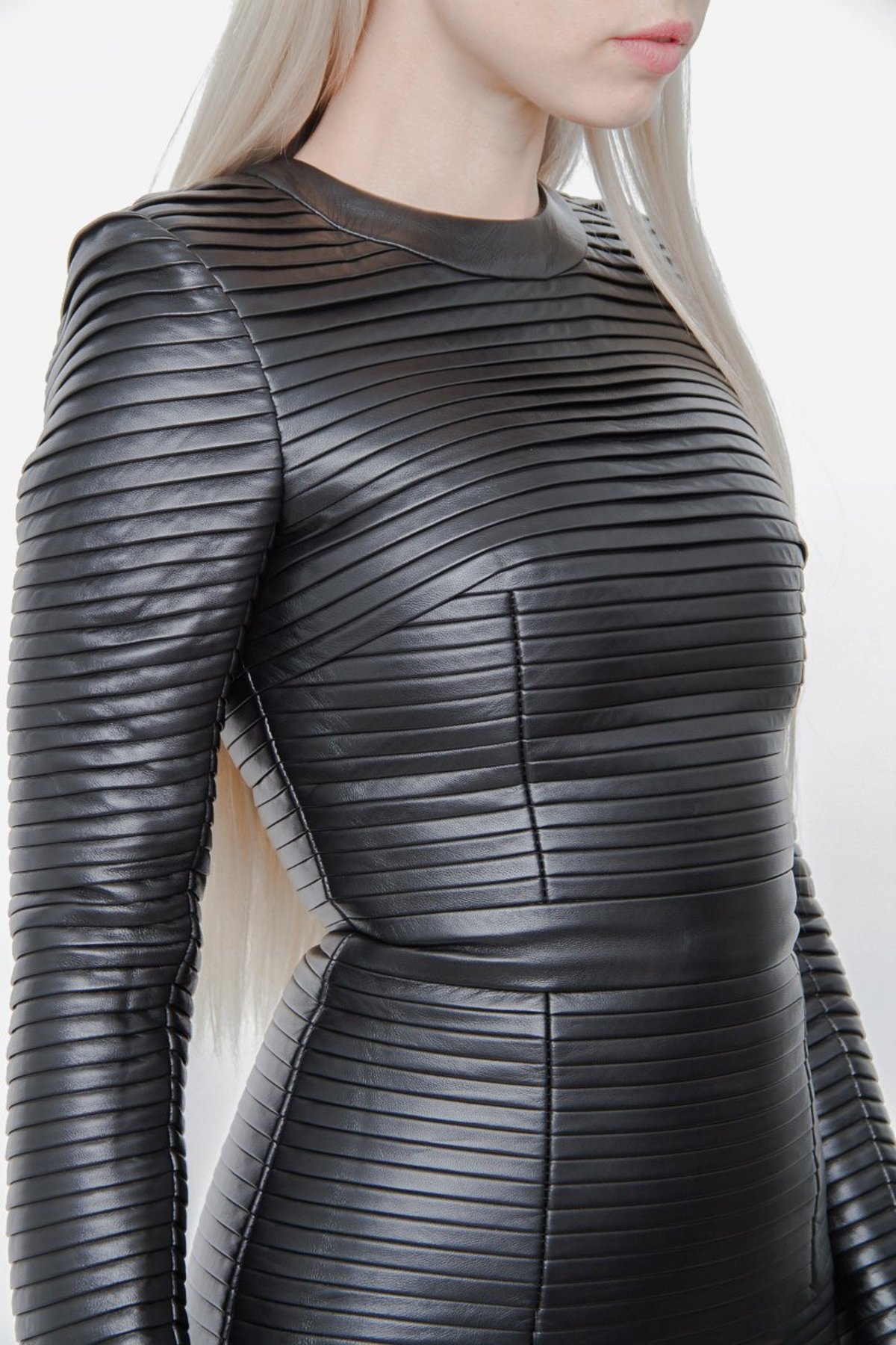Balmain Pleated Leather Dress | Garmentory