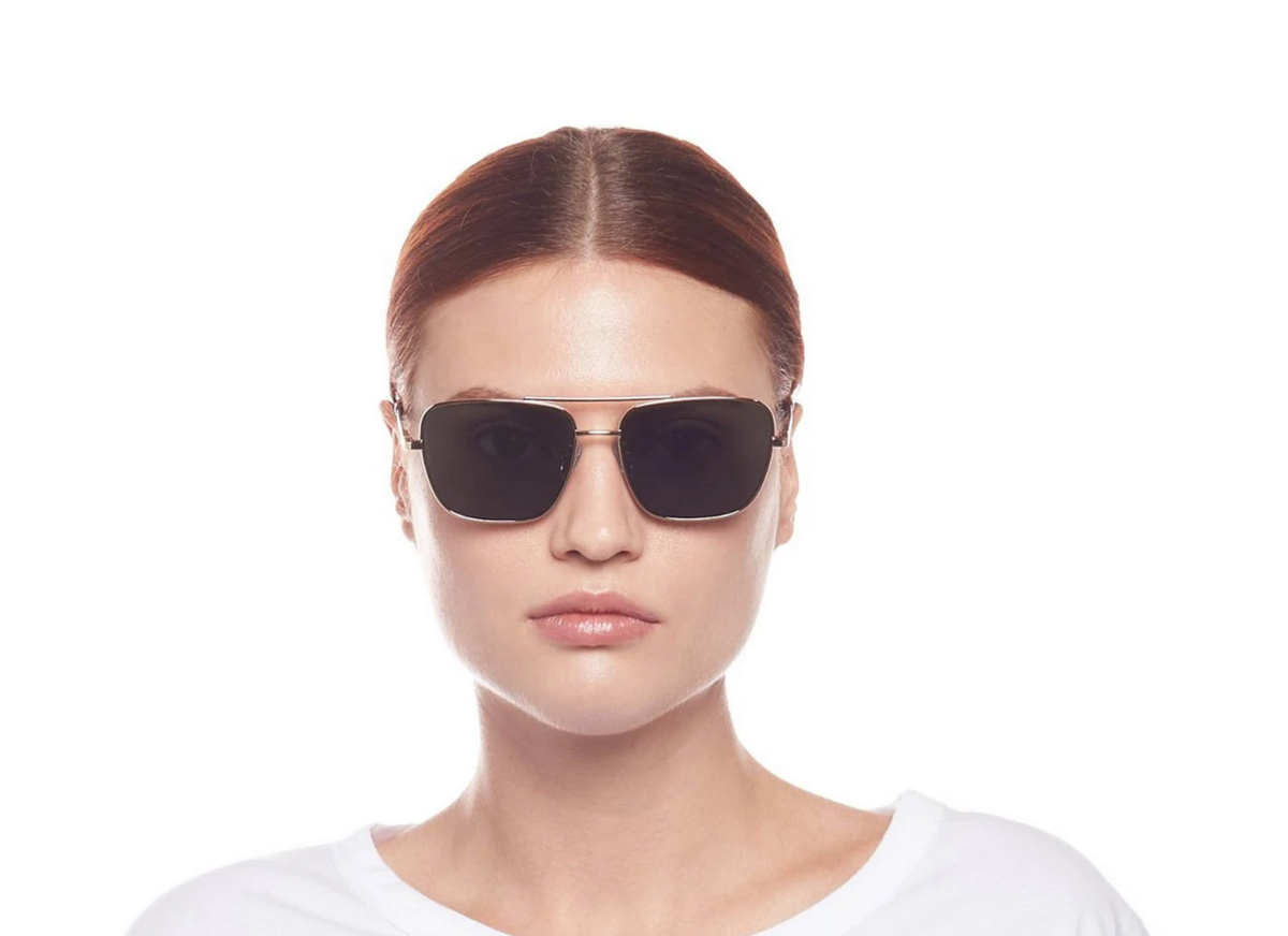 Le Specs Hercules Sunglasses Le Specs Hercules Rose Gold-Tone Square Aviator – Eyedictive main image 3
