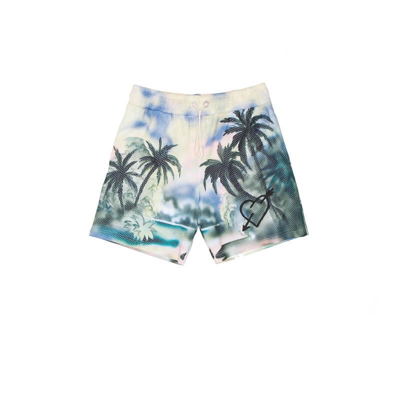 【関税込み】PALM ANGELS POLYESTER BERMUDA SHORTS OVERLOGO LONG BEACHWEAR SHORT BLACK - OF in BLACK - OFF