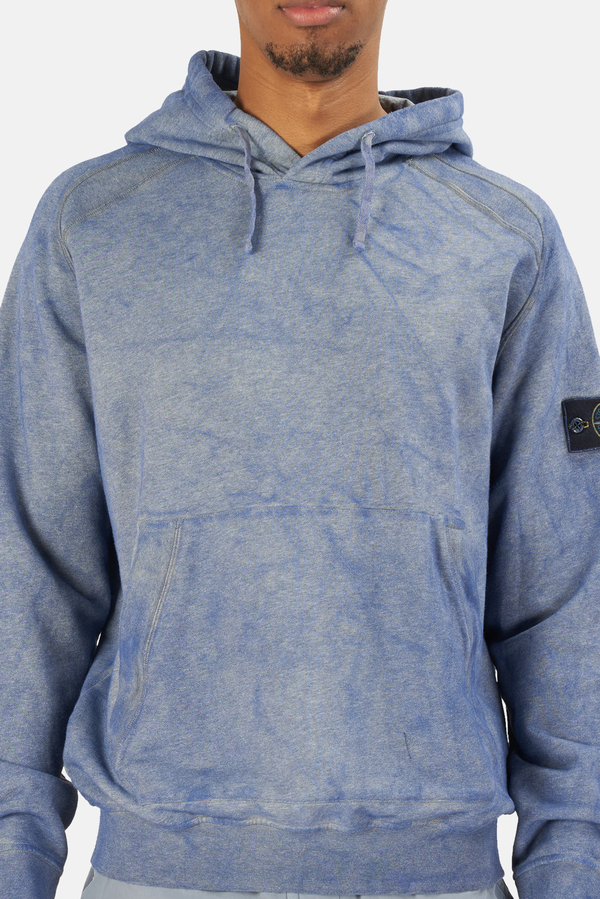 Stone Island Dust Treatment Hoodie Sweater - Melange Air Force