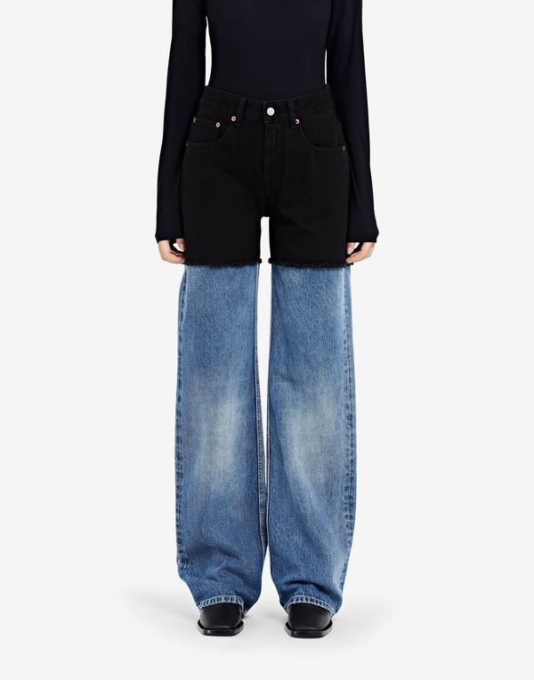 MM6 Maison Margiela Spliced Jeans - Stone Vintage/Black | Garmentory