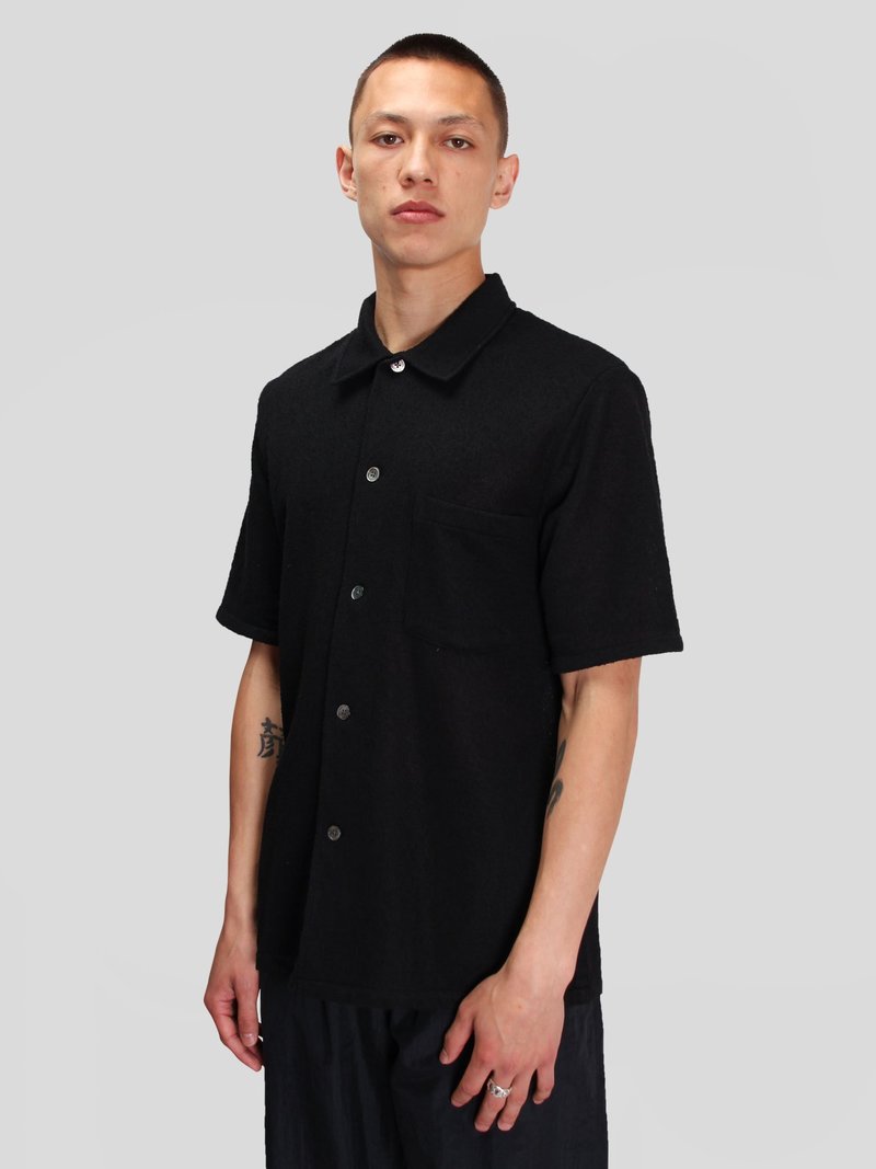 Our Legacy Box Shortsleeve Shirt - Black Boucle | Garmentory