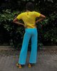Vintage Knit Pant - Arctic Blue/Lime - Thumbnail 3