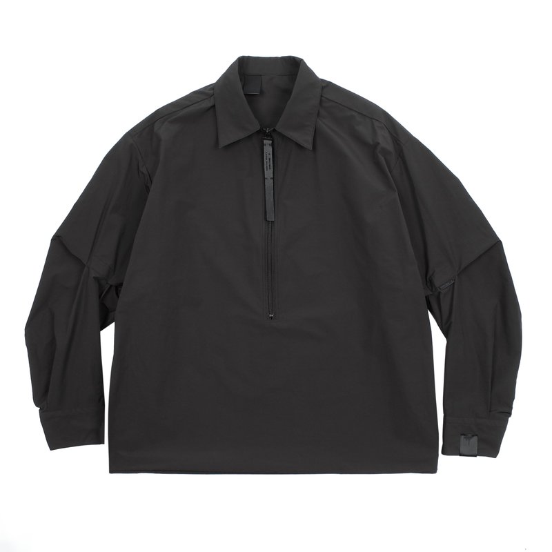 N.hoolywood Half Zip Pullover Shirt - Black | Garmentory