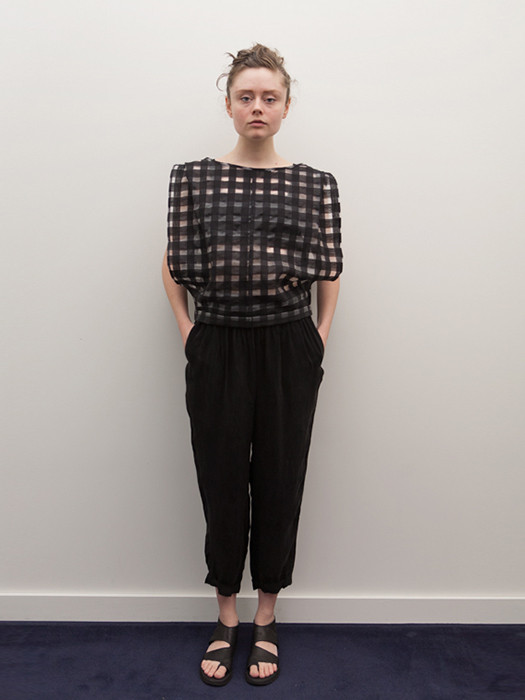 Houseline Crosshatch Top, Black Houseline Crosshatch Top, Black