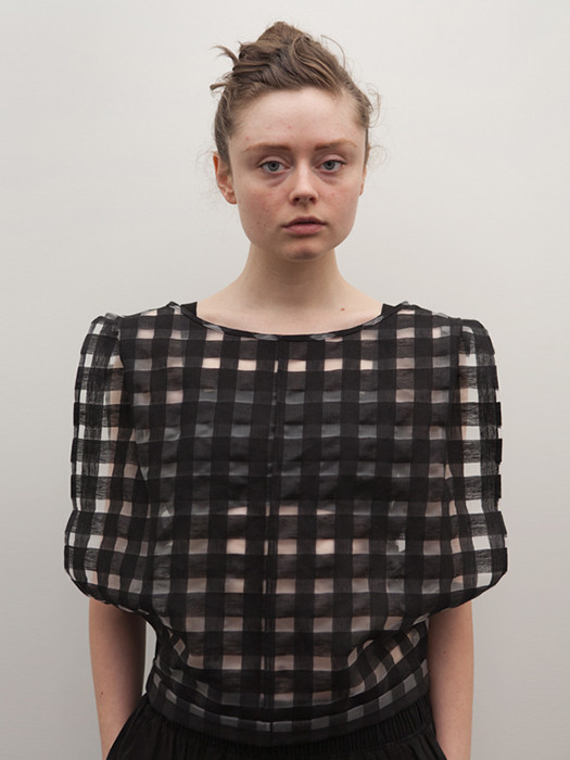 Houseline Crosshatch Top, Black Houseline Crosshatch Top, Black