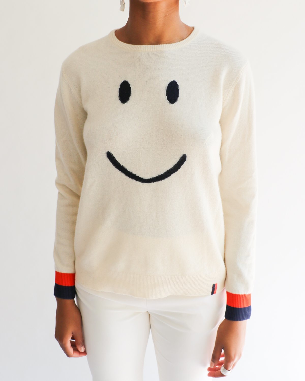 KULE Smiley Face Cashmere Sweater, Size S Garmentory