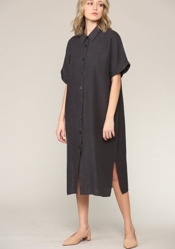 Filosofia Alexa Linen Shirt Dress - Ink