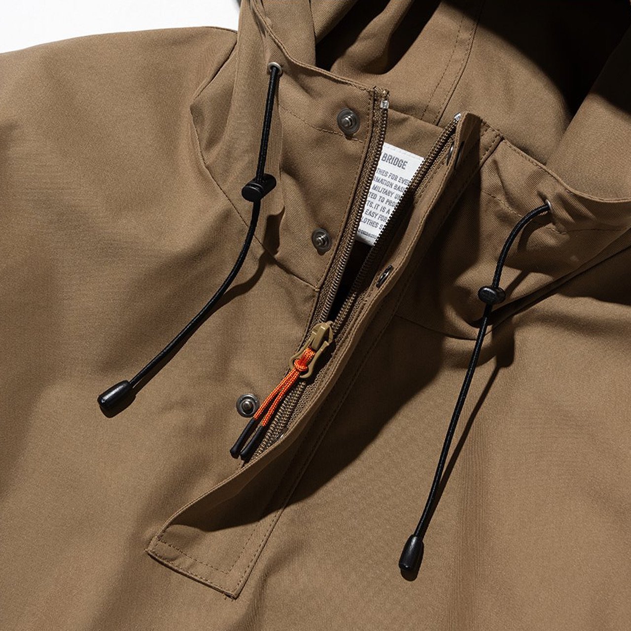 UNIFORM BRIDGE Smock Anorak Jacket Brown Garmentory