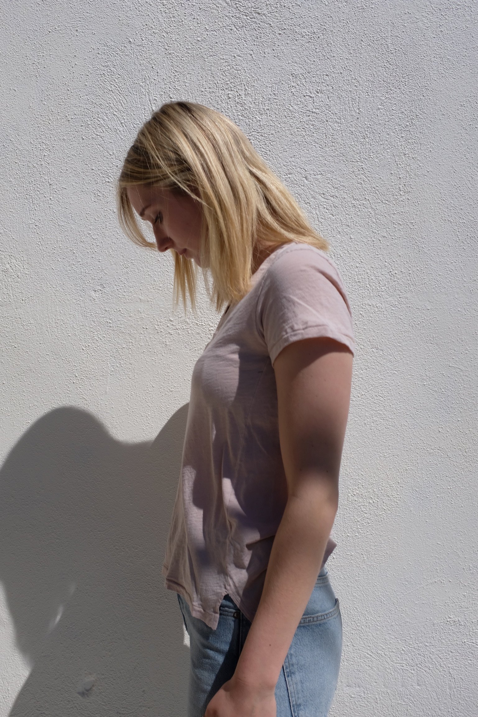 Stateside Supima Slub S/S V-Neck in White