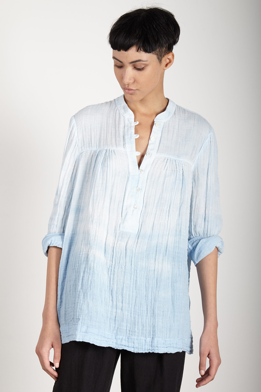 Raquel Allegra Sky Gauze Peasant Blouse Garmentory